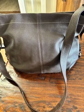 Leather Shoulder Bag in a Rich Chocolate Brown
